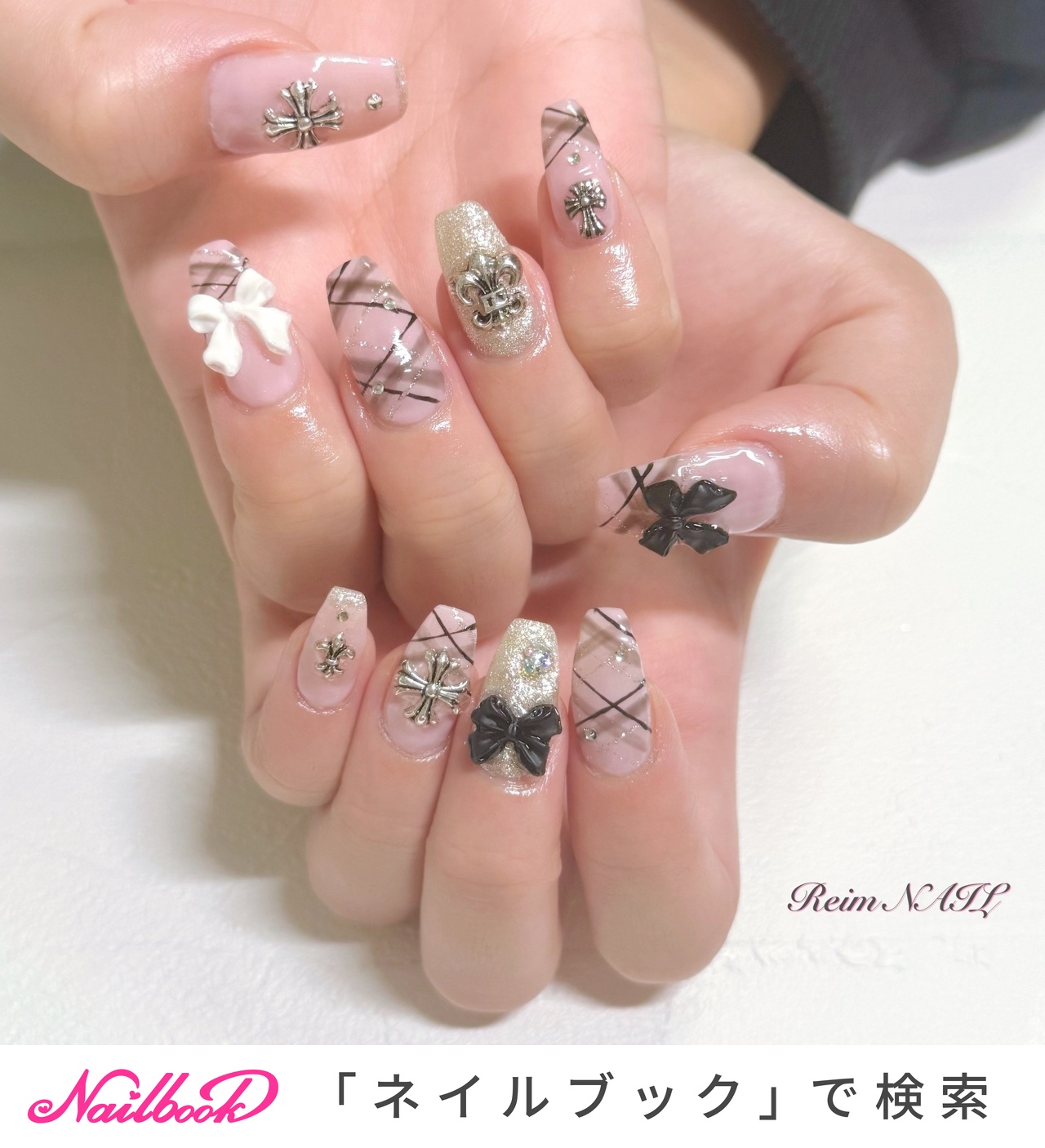 おすすめ順｜チェック/#黒ピンクネイルのネイルデザイン｜ネイルブック