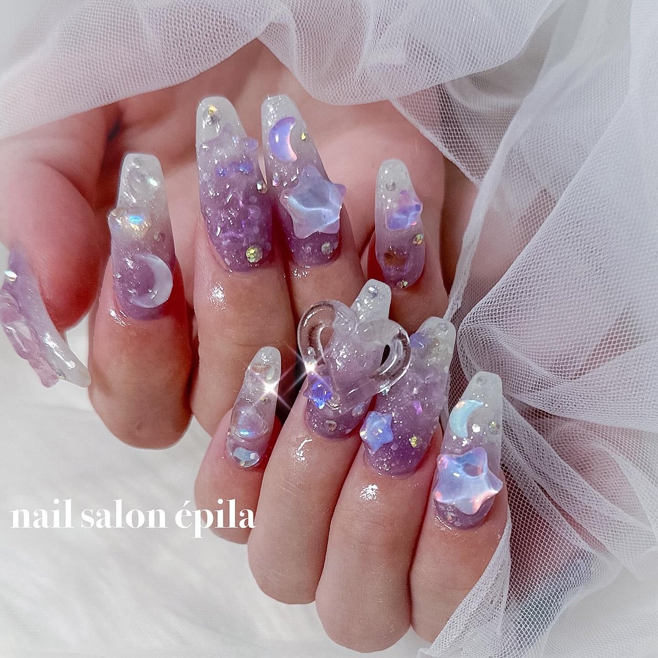 秋/ビジュー/星/キラキラ/ワンホン - 大阪南森町キラキラ派手ネイル