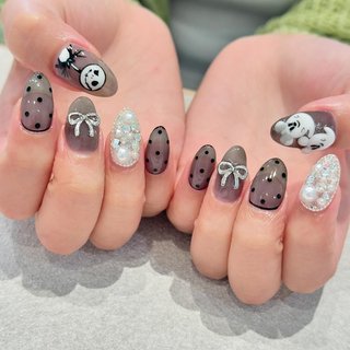 おばけミッキーネイルのネイルデザイン｜ネイルブック