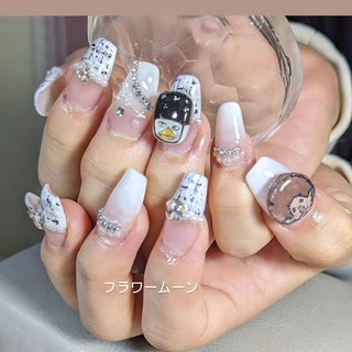 ♡モノトーンツイードネイル♡ ネイルチップ　ハンドメイド ♡モノトーンツイードネイル♡ ネイルチップ ハンドメイド