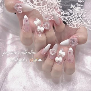 ネイルチップ チークネイル ハートネイル ちゅるんネイル ワンホンネイル ワンホンチークちゅるるん🍒 #量産型#量産型ヲタク#nails#ネイル