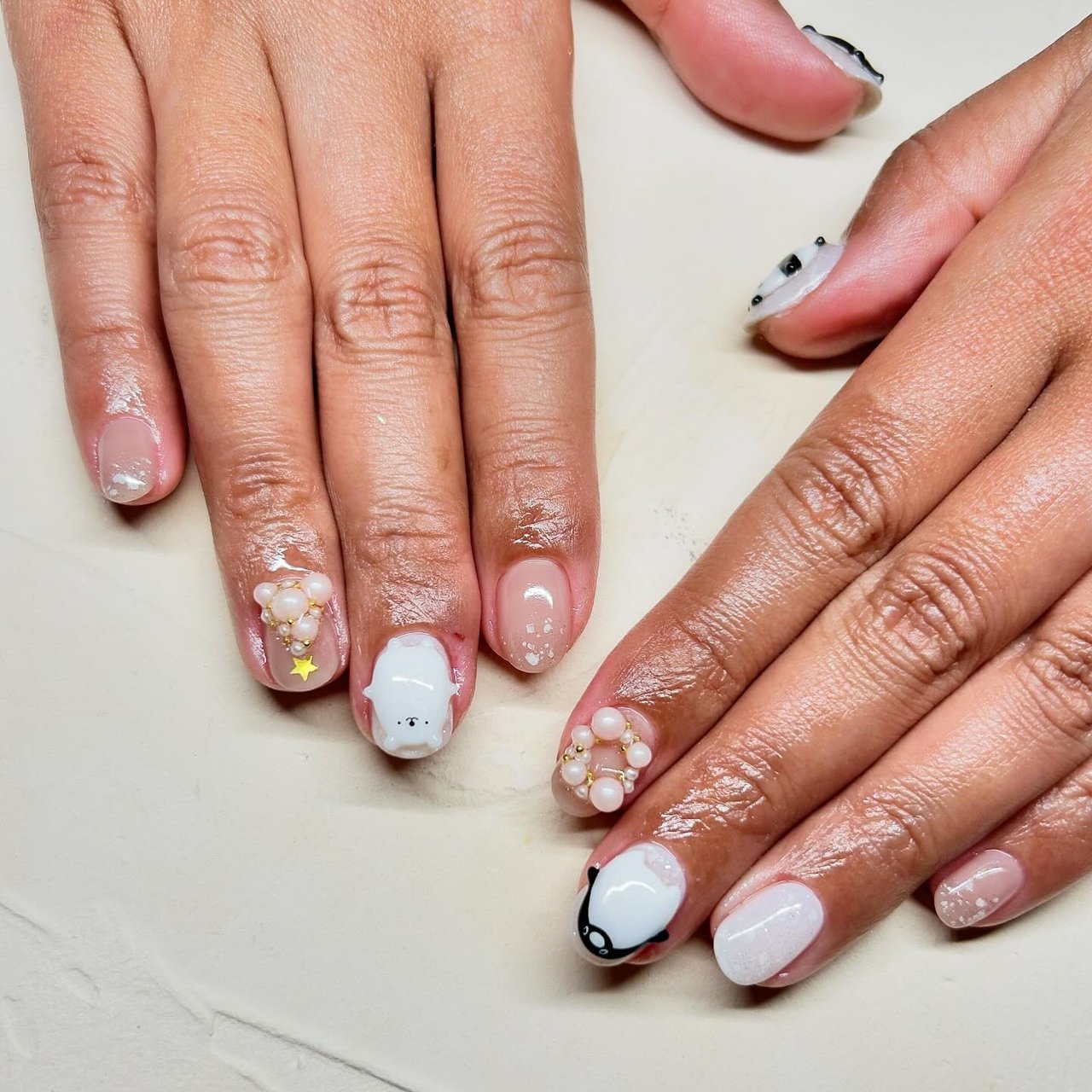 クリスマス/ハンド/3D/ミディアム/ラウンド - NICHI nail salon