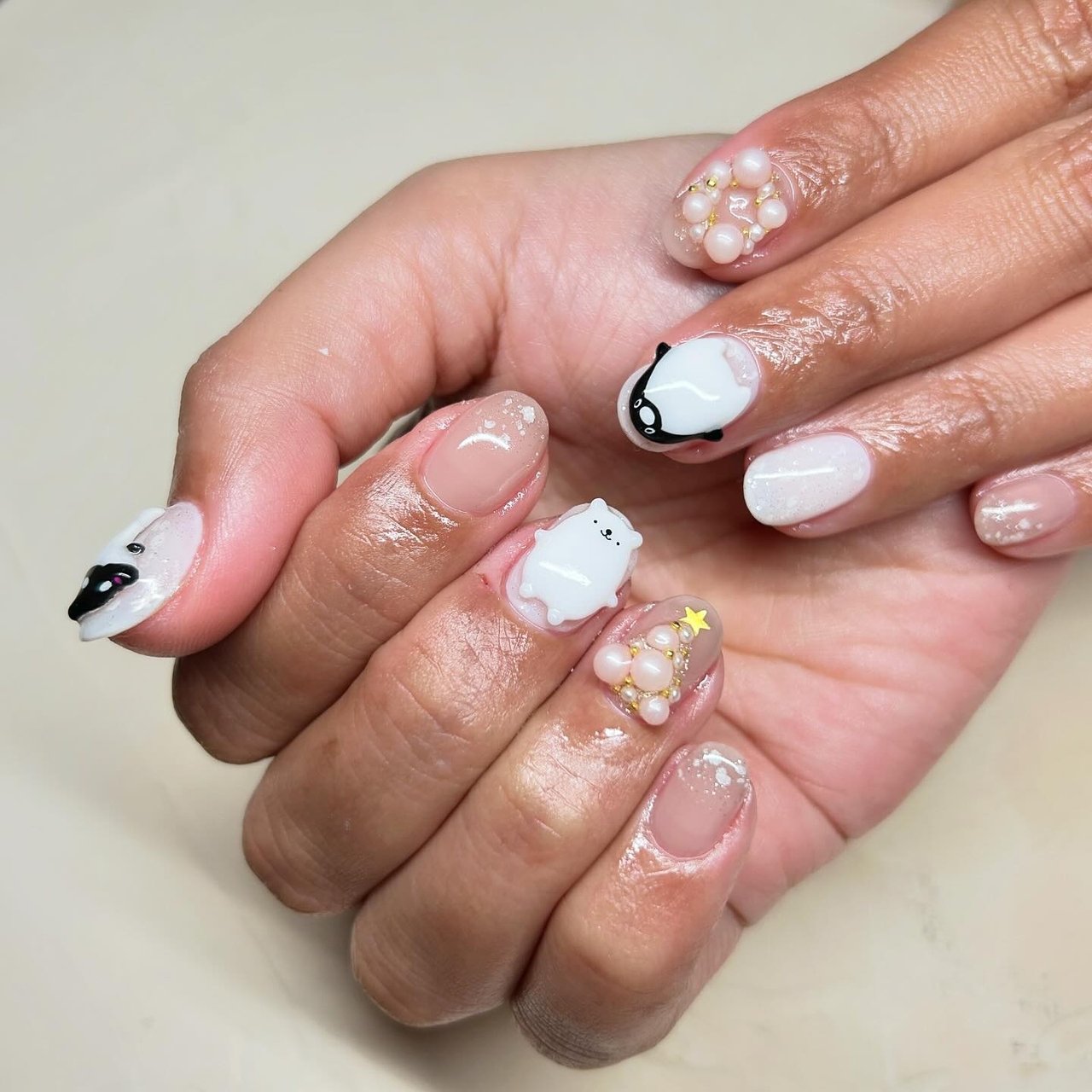 クリスマス/ハンド/3D/ミディアム/ラウンド - NICHI nail salon