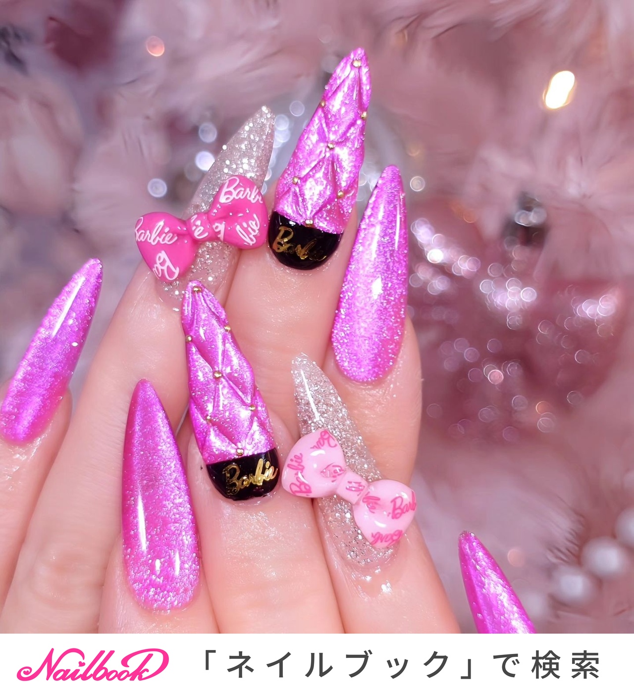 冬/推し活/リボン/ジェルネイル - いろはねいる asakiのネイルデザイン