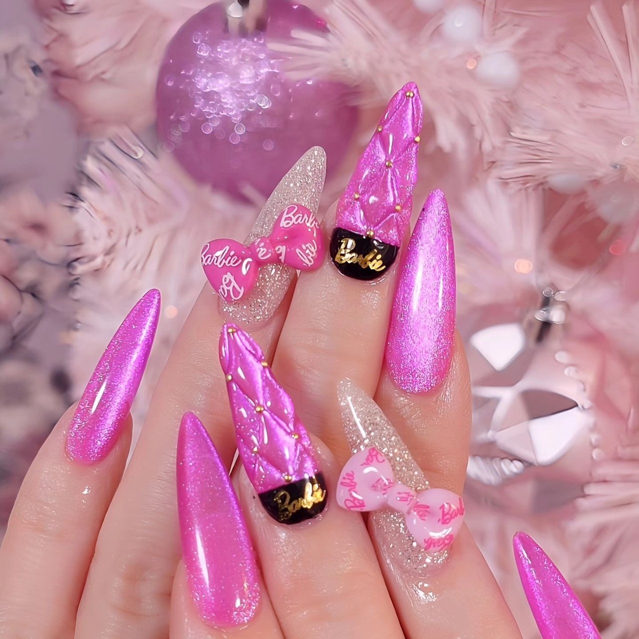 冬/推し活/リボン/ジェルネイル - いろはねいる asakiのネイルデザイン