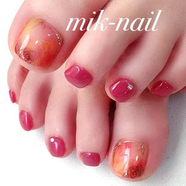 秋 冬 パーティー 女子会 フット Mik Nail石堂美貴のネイルデザイン No ネイルブック