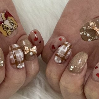 デザインサンプル ネイルチップ わんわんわんだーらんど