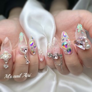 ［16］ネイルチップ クリアフレンチ オーロラ 大人 個性派 シンプル オーダー 16］ネイルチップ クリアフレンチ オーロラ 大人 個性派