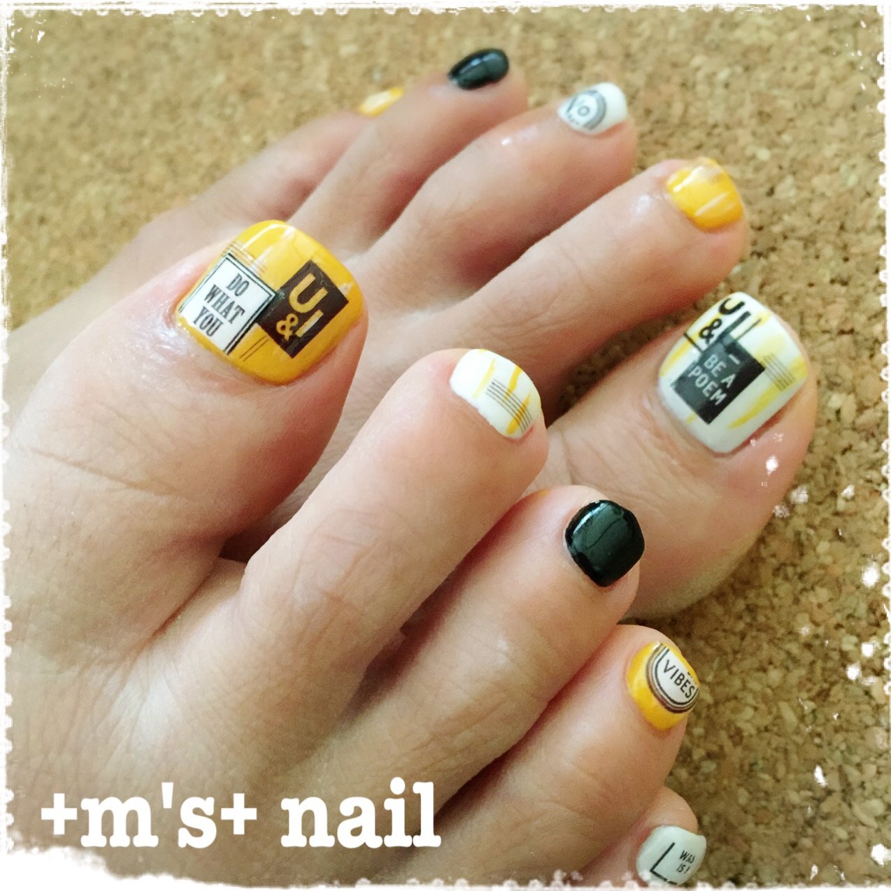 フット イエロー ボルドー ブラック ジェル M S Nailのネイルデザイン No ネイルブック