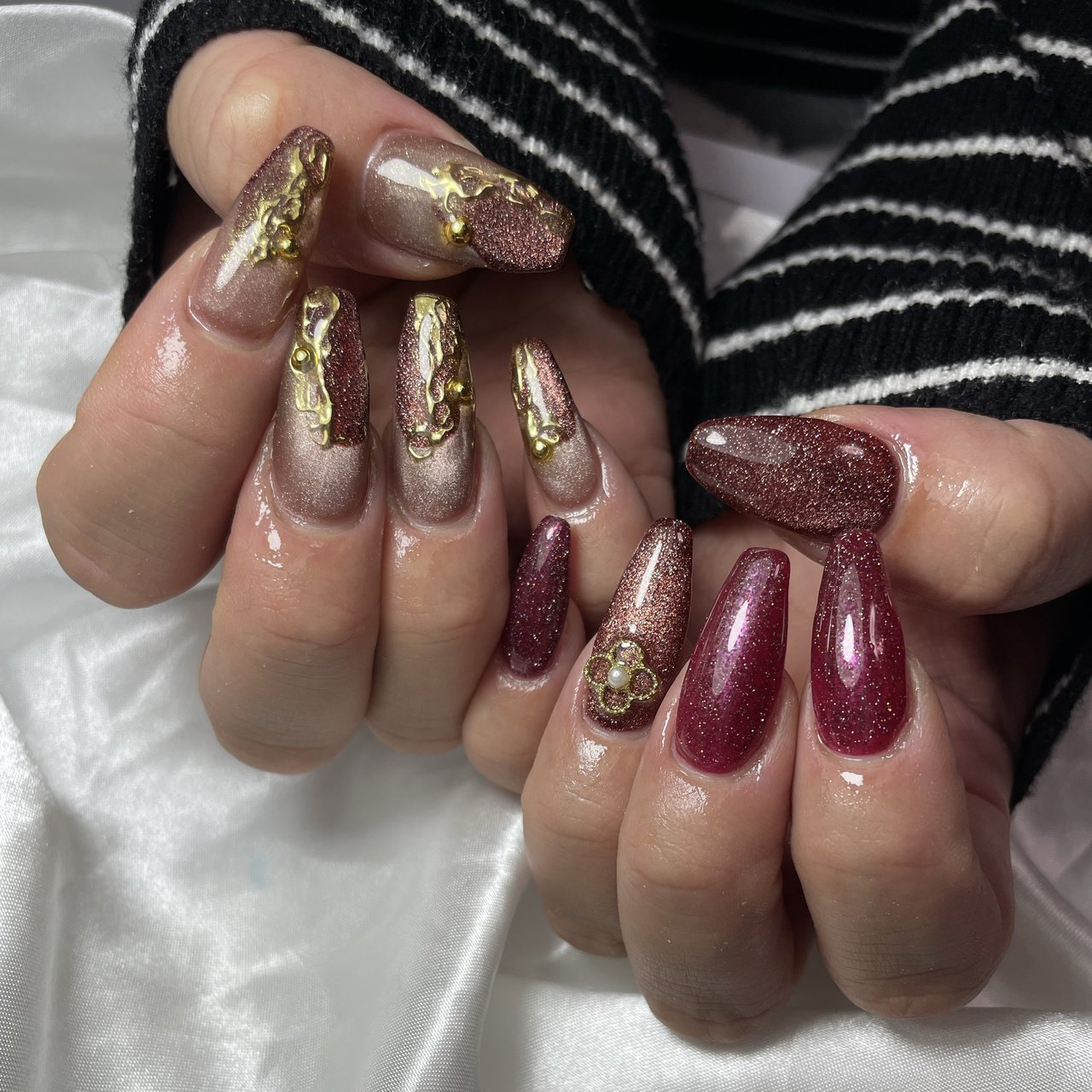 秋/冬/クリスマス/ハンド/フラッシュ - Rush nailのネイルデザイン[No 