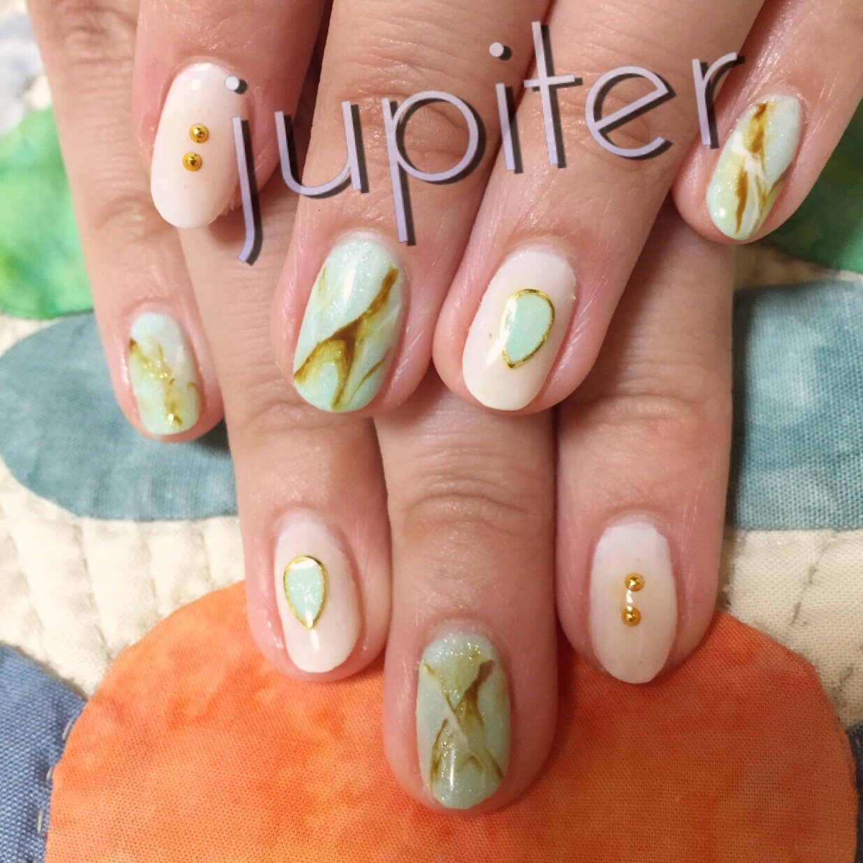 夏 ハンド 大理石 グリーン セルフネイル Jupiternailのネイルデザイン No ネイルブック
