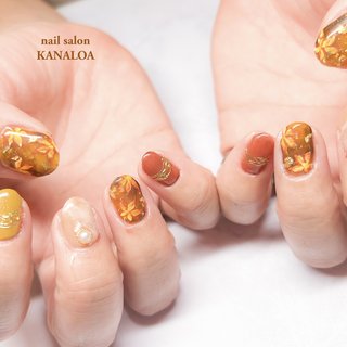 もみじネイルパーツ ネイルシール もみじ 選べる2種 紅葉 落ち葉 秋 ネイル