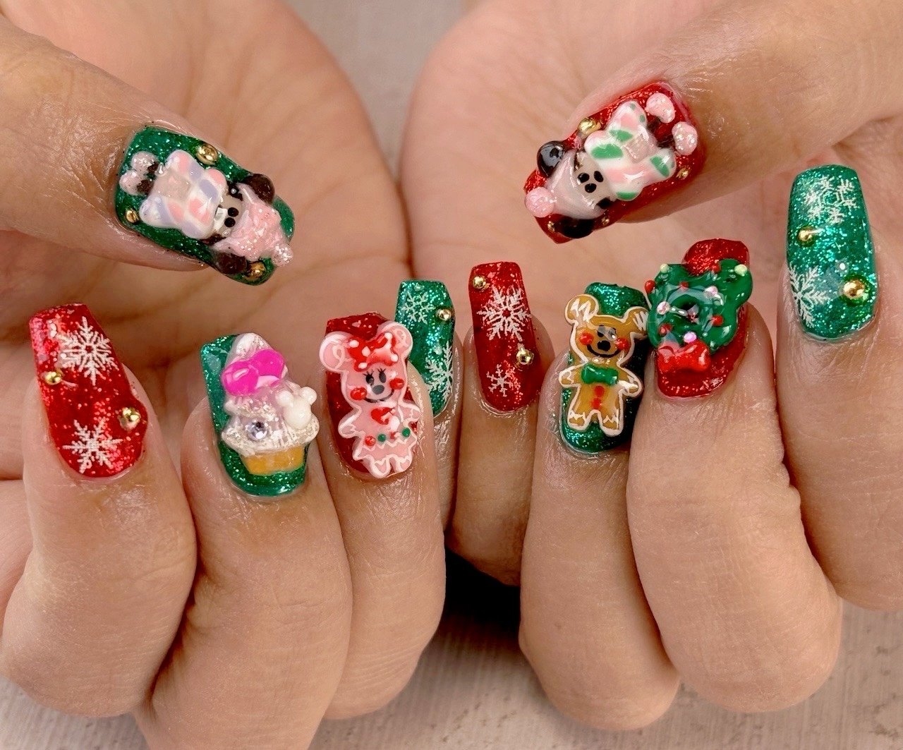クリスマス ディズニー ネイル パーツ 3d リルリンリン