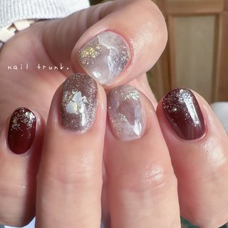 秋/ハンド/マグネット/和柄/レッド - nailtefutefuのネイル