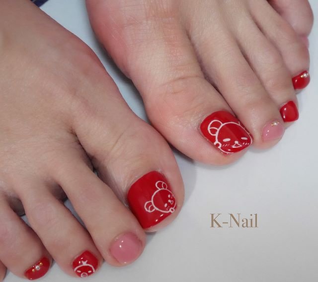 オールシーズン バレンタイン ハロウィン 女子会 フット K Nail Kanakoのネイルデザイン No 2543424 ネイルブック