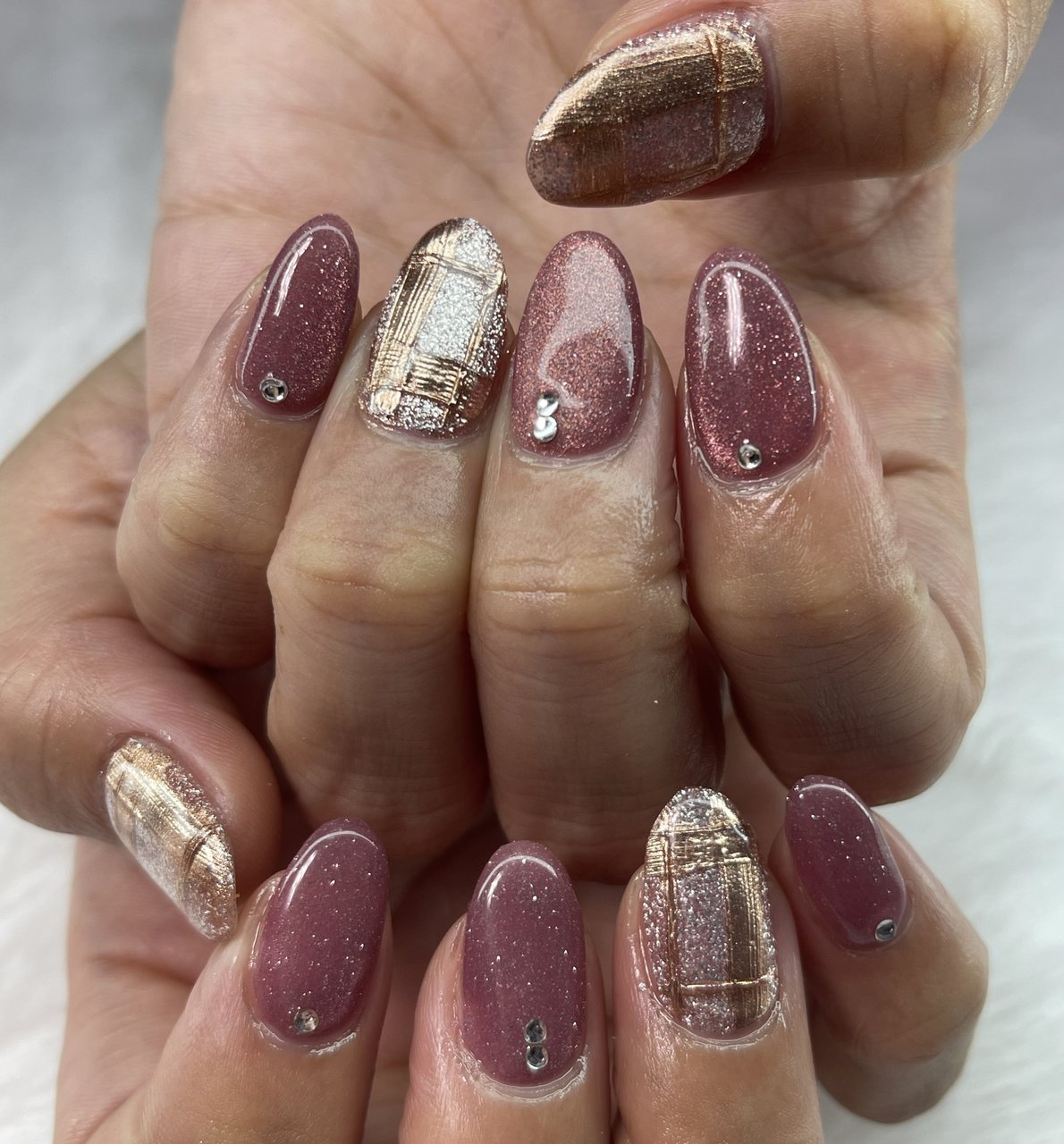 ネイルチップ オーダー チェック マグネット ミラー ニュアンス