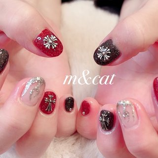 赤 クリア クロムハーツネイルパーツ 12個 赤 クリア クロムハーツネイルパーツ 12個 赤 クリア クロム