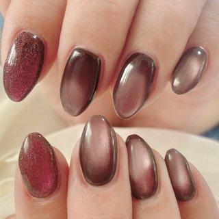 ［43］ネイルチップ マグネットネイル ボルドー 秋 冬 うるうる ビー玉 43］ネイルチップ マグネットネイル ボルドー 秋 冬 うるうる ビー玉