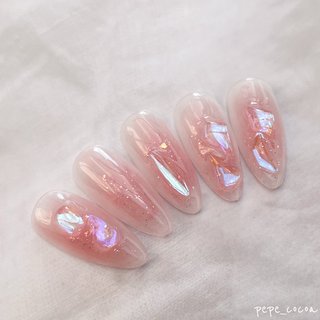 ワンホンネイル(ワンホン/中国ネイル/中華ネイル)/#氷のネイルデザイン 