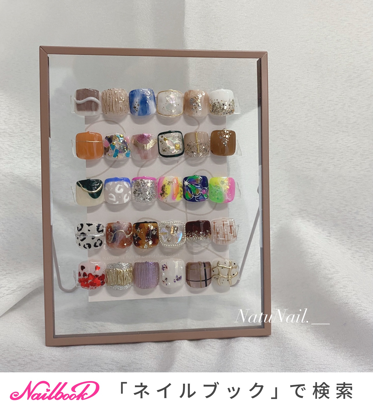 ドライフラワーネイルアートシリーズ2-新作油絵-04（シングルボックス