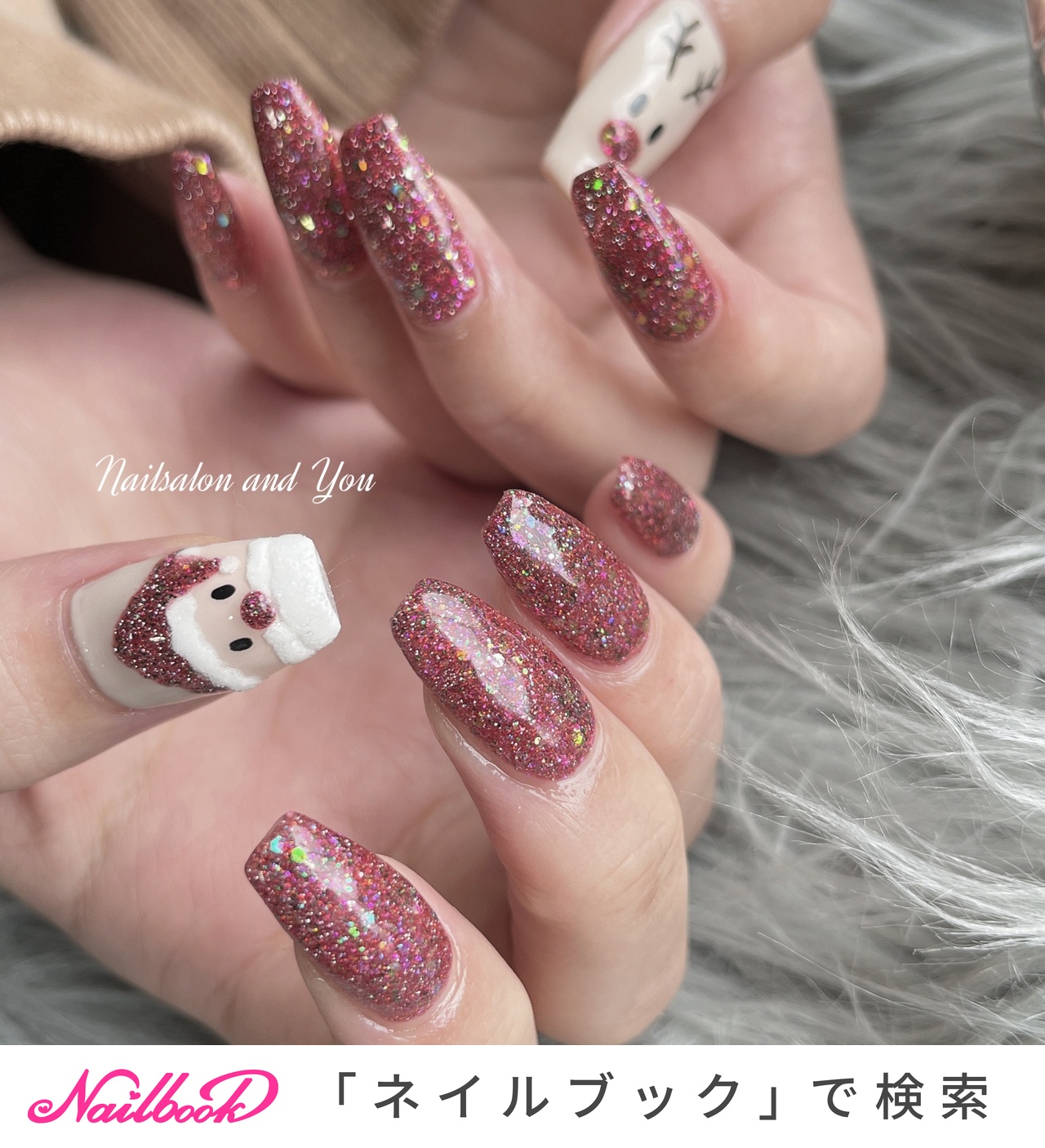 ネイルチップ オーダー 冬 クリスマス マグネット フラッシュ ボルドー 韓国 𝐇𝐨𝐥𝐢𝐝𝐚𝐲 𝐧𝐚𝐢𝐥𝐬🎅🏻❤️// クリスマスネイルまとめ