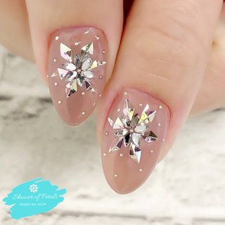 雪の結晶/ちゅるん/セルフネイルのネイルデザイン｜ネイルブック