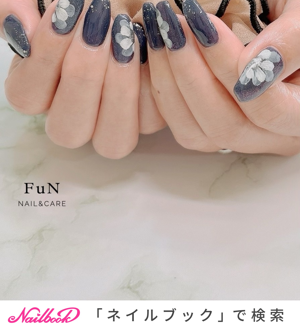 冬/ハンド/マグネット/ネイビー/ジェルネイル - FuN NAIL&CAREのネイルデザイン[No.9186380]｜ネイルブック