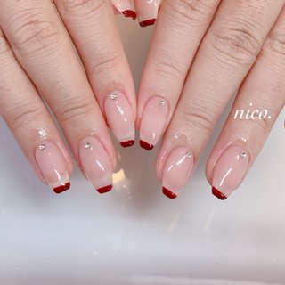 他の人はこちらも検索 ストレートフレンチネイルのネイルデザイン｜ネイルブック ワンピース