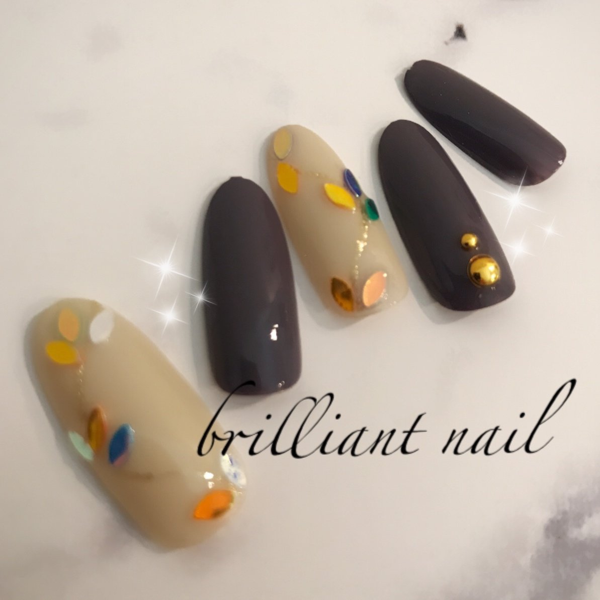 秋 冬 女子会 ハンド ホログラム Brilliantnailのネイルデザイン No ネイルブック