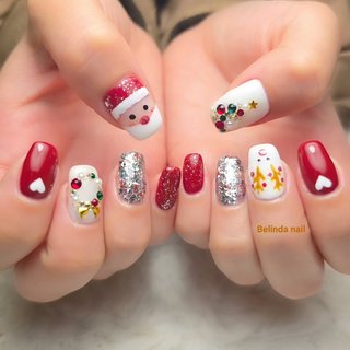 41))ネイルチップ フレンチガーリー ハート ストーンネイル クリスマスネイル ネイルチップ つけ爪 ハート ストーン フレンチガーリー ワン