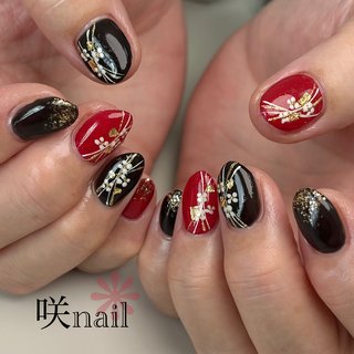 サイズオーダーNo.161】ネイルチップ 振袖 成人式 赤 no. 195 ネイル