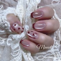 🫶🏻❤ #ハートネイル 
#ボルドーネイル 
#ボルドーフレンチ
#マグネットネイル
#ボルドー
#マグネット
#ハート
#キラキラネイル #冬ネイル2024 #冬ネイル #フレンチネイル #マグネットフレンチネイル #フレンチ #クリスマスネイル2024 #クリスマス #12月ネイル #2月ネイル #バレンタインネイル #バレンタイン #Minuet. #ネイルブック