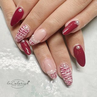 ツイード/マグネット/キラキラ/ワンホン/韓国 - 雪奈のネイルデザイン