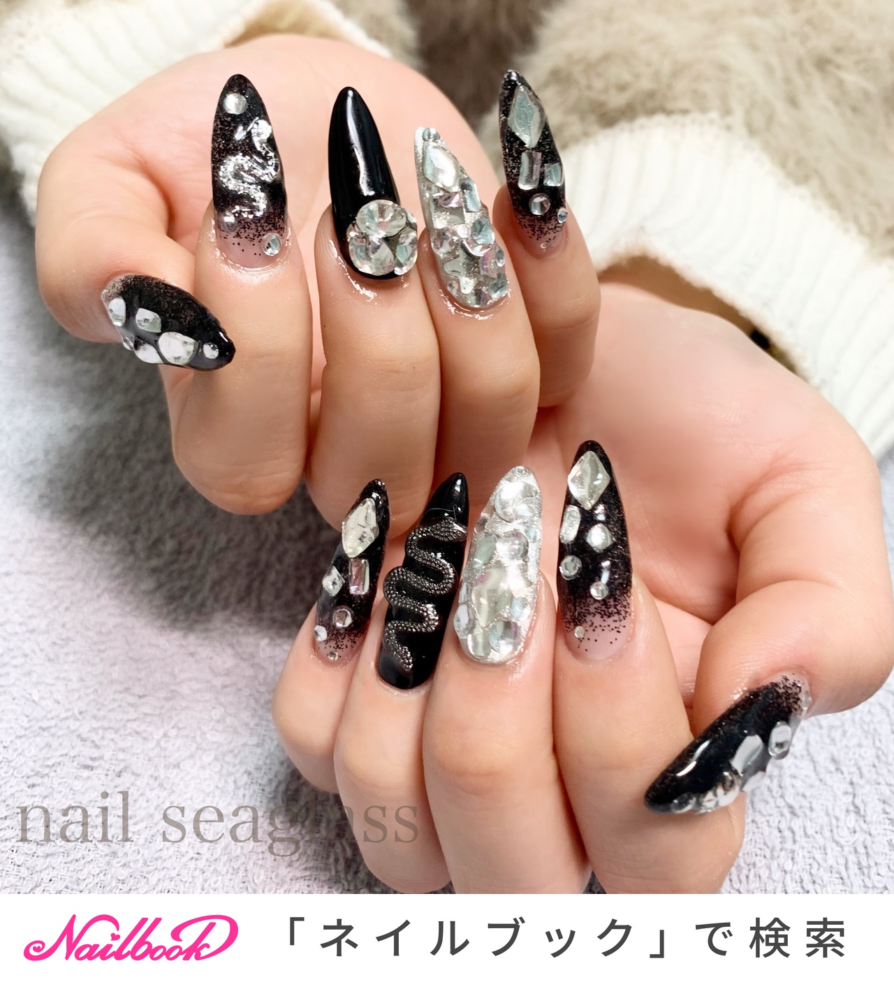 2025年】新着順｜ポイント/#蛇ﾊﾟｰﾂのネイルデザイン｜ネイルブック