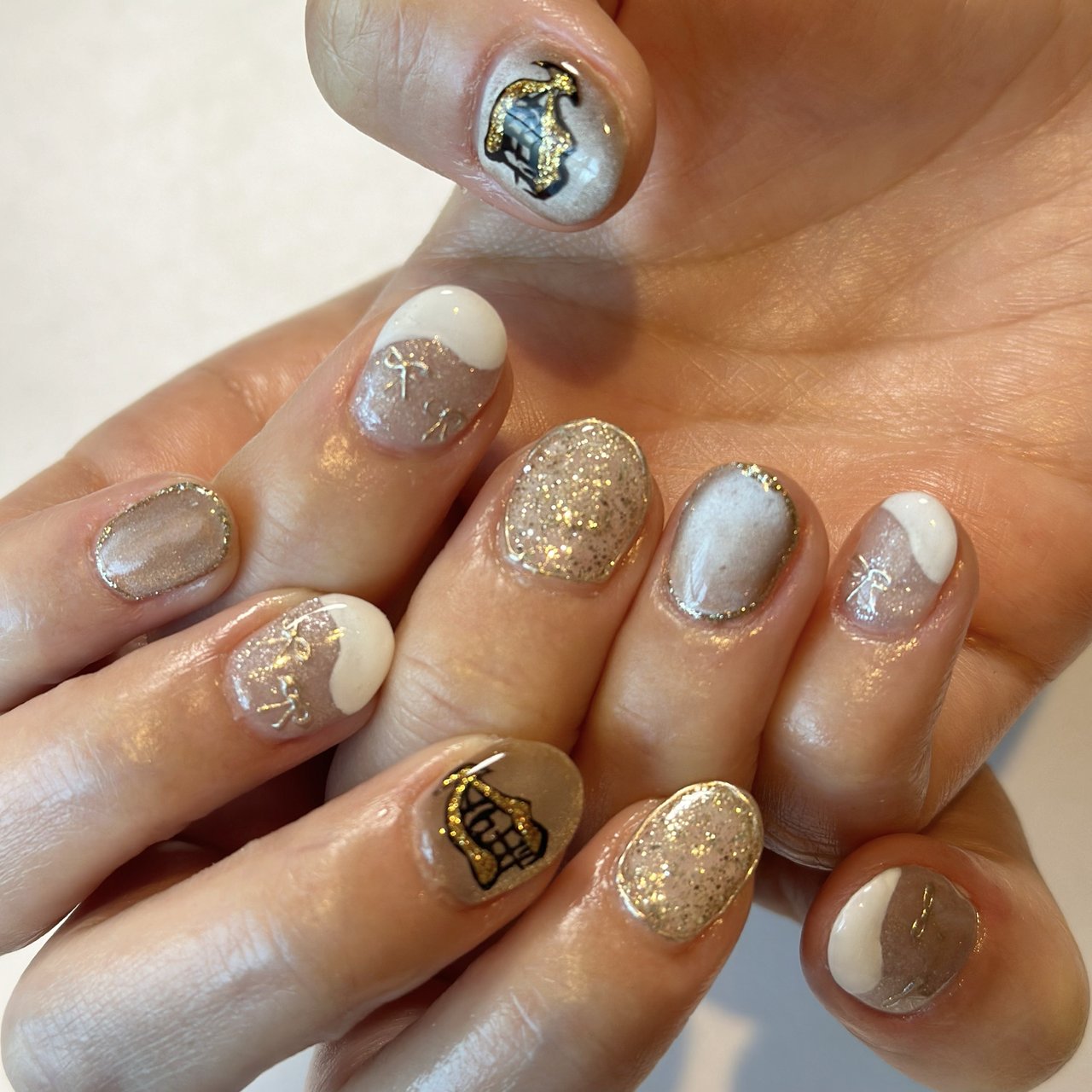 ライブ/推し活/ハンド/ミディアム/ベージュ - 3232honeyのネイル