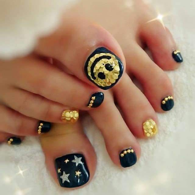 フット ネイビー ジェル お客様 M S Nailのネイルデザイン No 2558385 ネイルブック