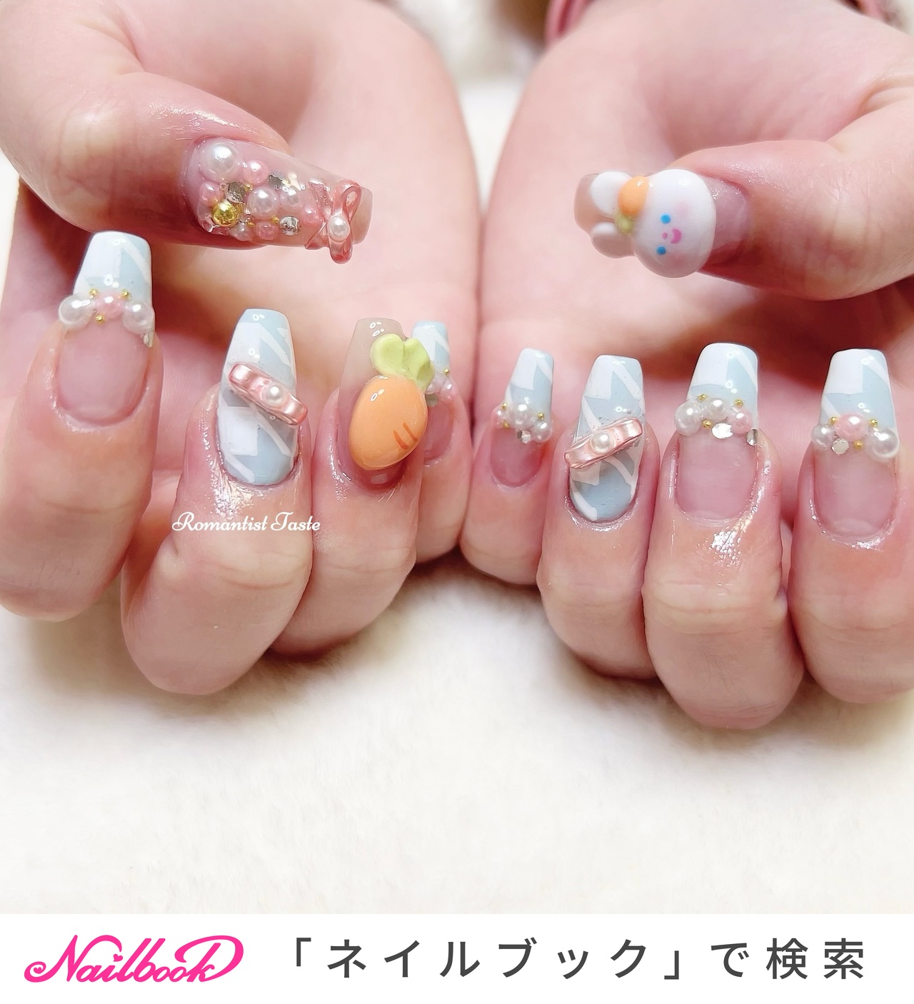 ネイルチップ 千鳥格子ネイル 蝶々ネイル もの寂しい キルティング 