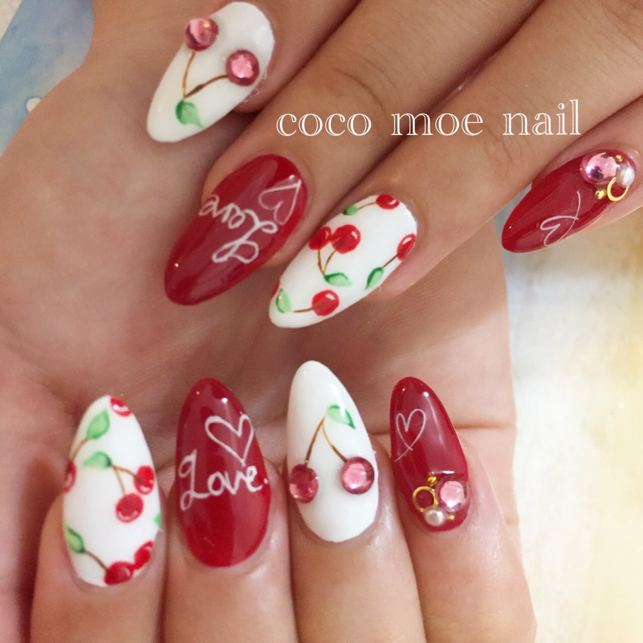 オールシーズン ハンド フルーツ ロング レッド Megumuのネイルデザイン No ネイルブック