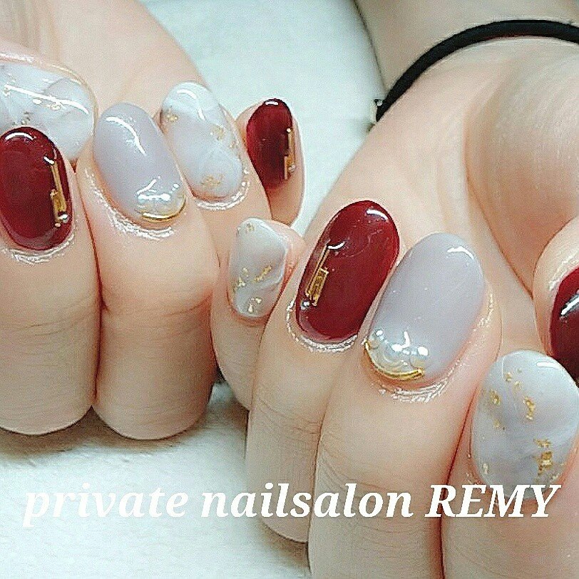 秋 冬 オフィス 女子会 ハンド Private Nailsalon Remyのネイルデザイン No ネイルブック