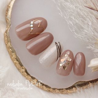 【着画あり】ハンドメイド　シンプルネイル　リングネイル　ハートネイル　大人キレイ 1280_lc