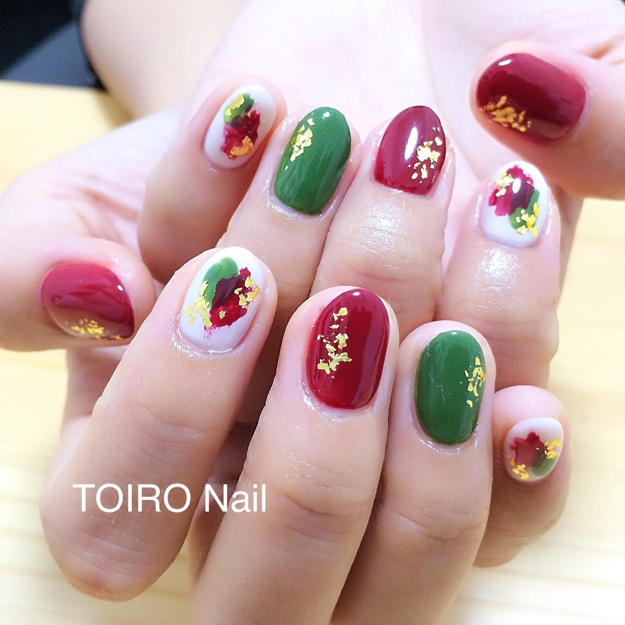 秋 冬 クリスマス ワンカラー ニュアンス Toiro Nailのネイルデザイン No ネイルブック