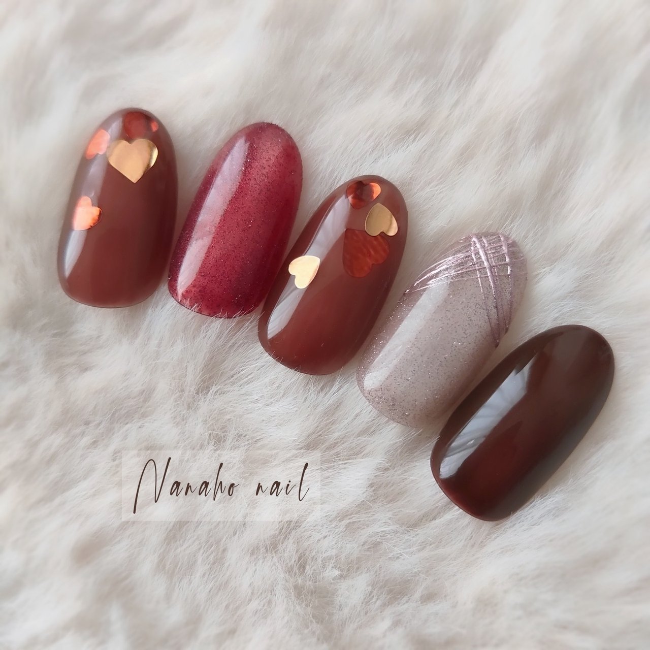 冬/バレンタイン/卒業式/ハンド/ハート - Nanaho☆nail(大阪府八尾市