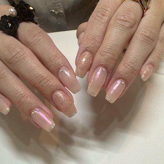 #冬ネイル#大人可愛い #デートネイル#大人ネイル#オーロラネイル#うるうる#ラメネイル#ミラーネイル #冬 #成人式 #卒業式 #ブライダル #ハンド #シンプル #オーロラ #大人 #キラキラ #ロング #スクエア #ピンク #シルバー #ジェルネイル #お客様 #momoco #ネイルブック