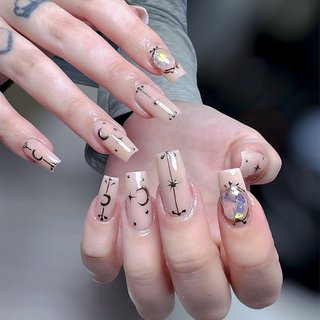 オーロラ/ホワイト - Sweet Nailのネイルデザイン[No.7258883