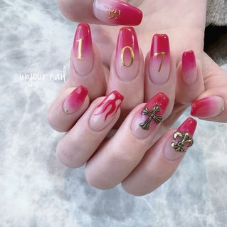 赤 クリア クロムハーツネイルパーツ 12個 赤 クリア クロムハーツネイルパーツ 12個 赤 クリア クロム