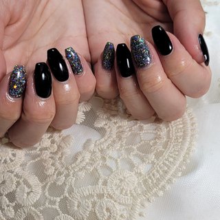 ネイル ブラックラメ☆ ネイル ブラックラメ☆