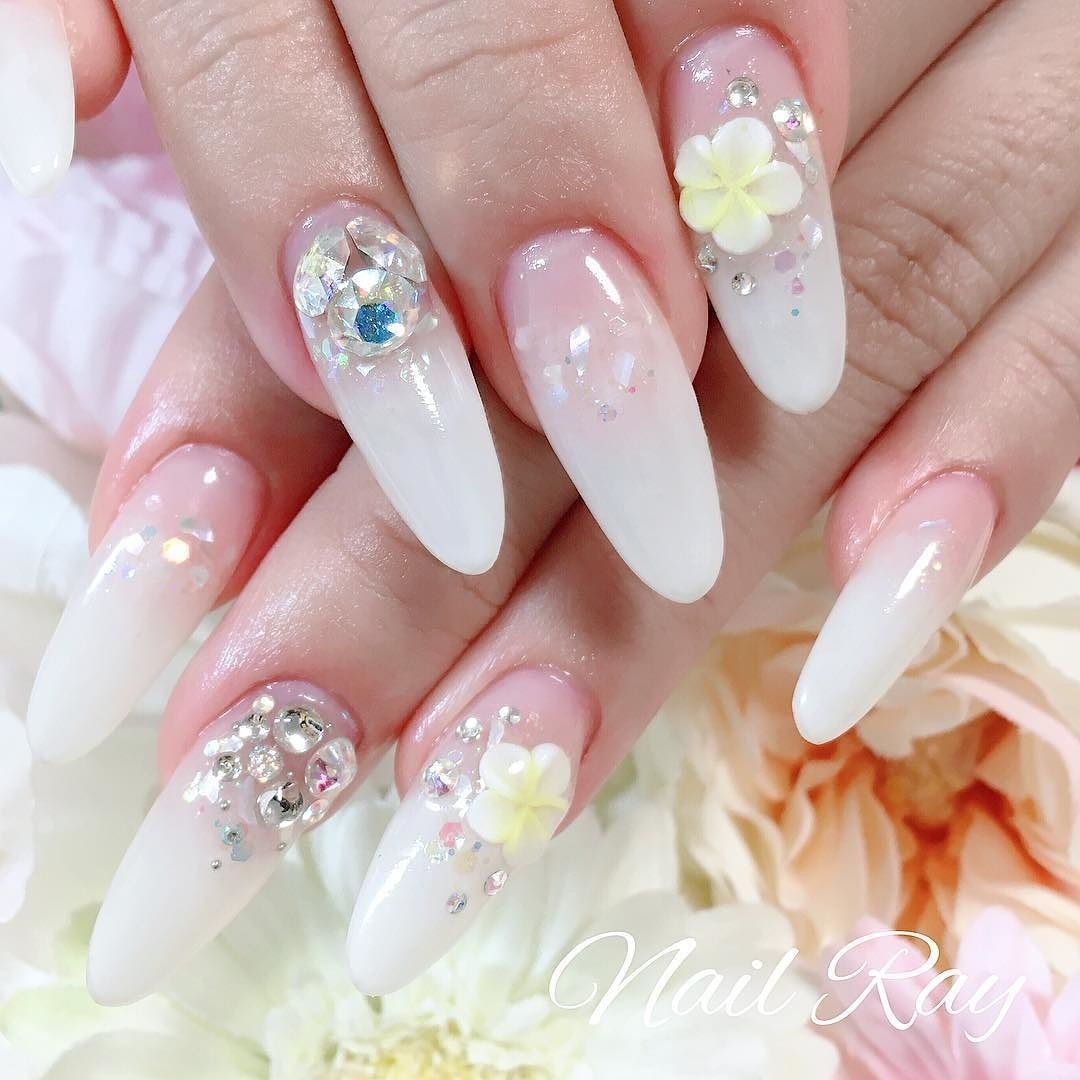 夏 海 リゾート ブライダル ハンド Nail Ray Kanaのネイルデザイン No 2573198 ネイルブック