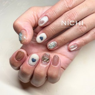 ハート/リング/ネイビーのネイルデザイン｜ネイルブック