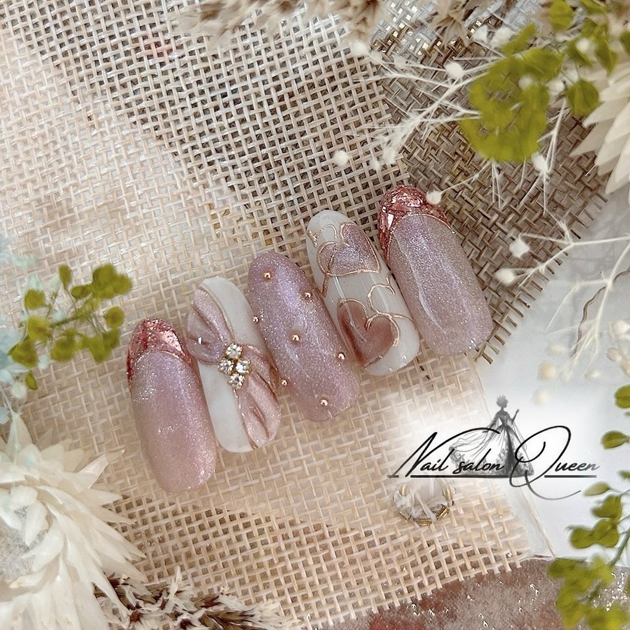 手が綺麗に見えるネイル/バレンタイン/ニット/ニュアンス/マグネット