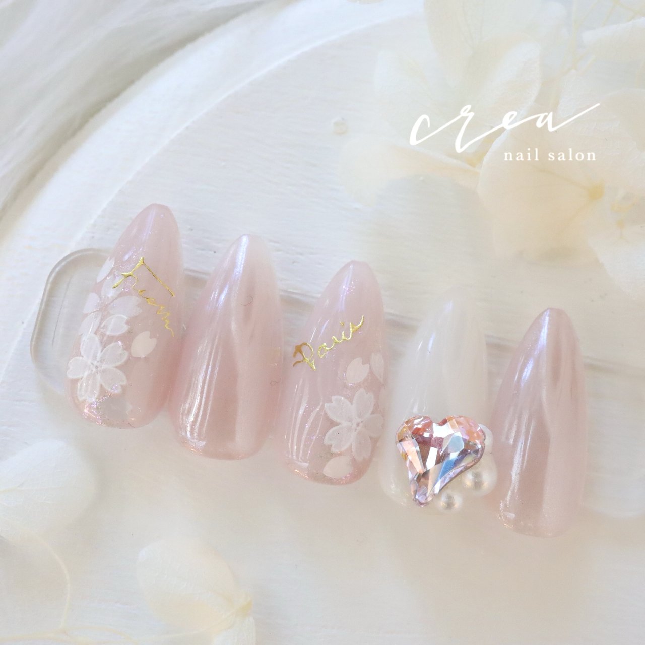 ネイルチップ 現品 オーダー かわいい 春 夏 卒業式 入学式 花 桜 春